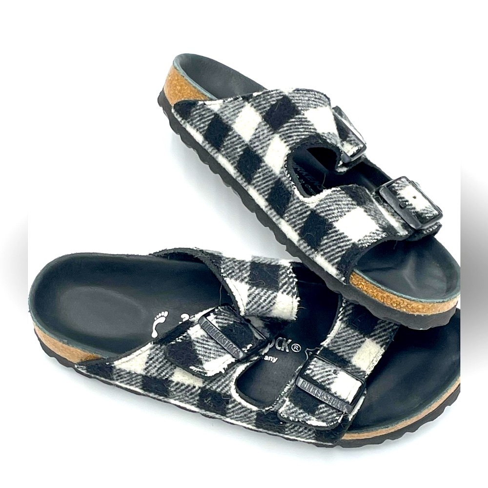 RARE Birkenstock Black & White Check Arizona - Fall Plaid - Picture 2 of 9